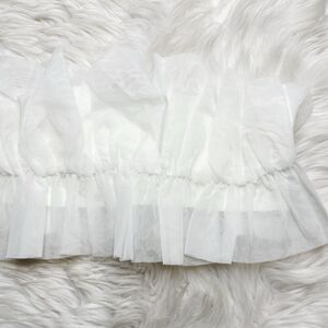 SHEIN Tulle Bachelorette Crop Top White Size Large